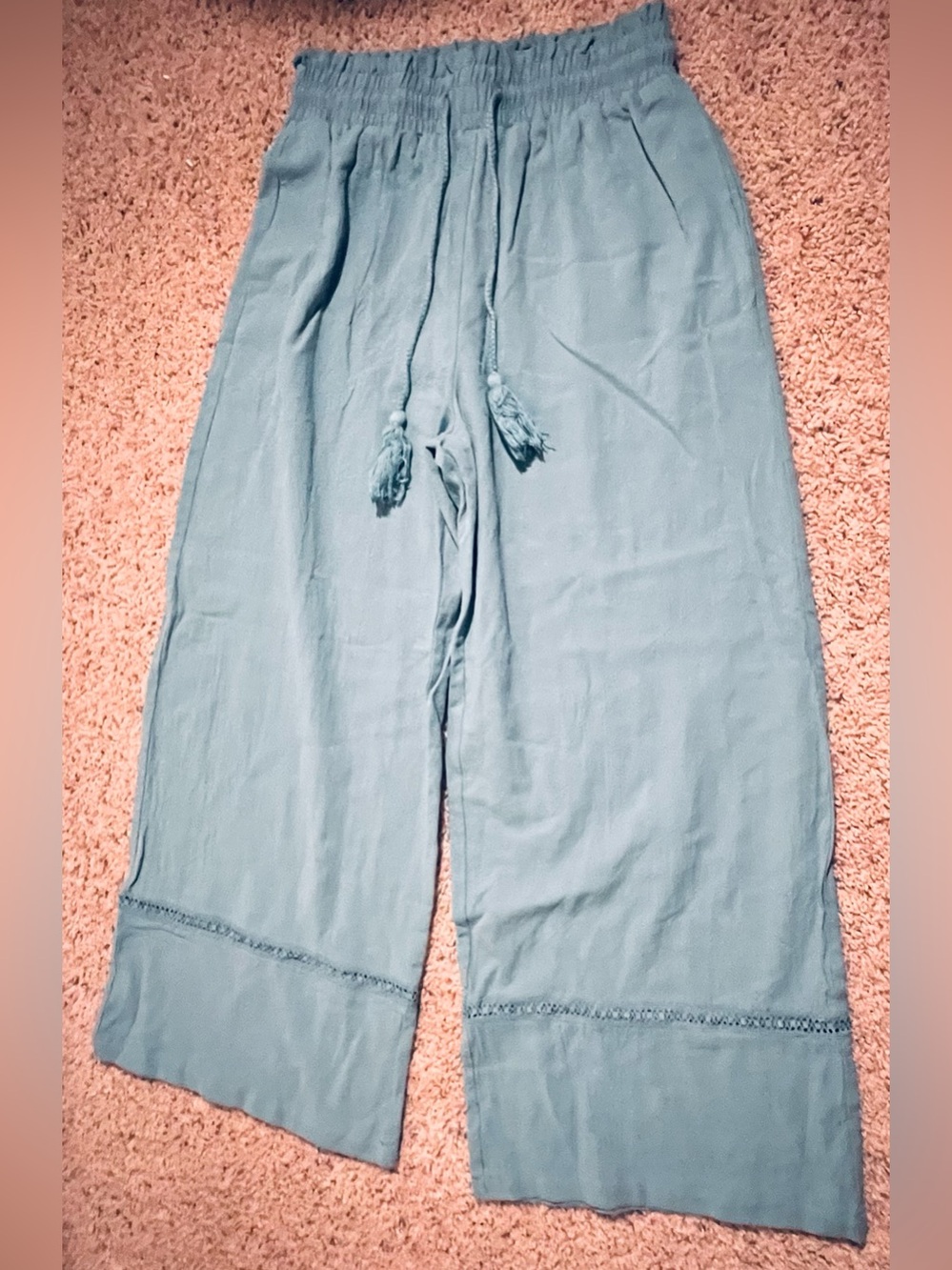 NWT blue wide leg summer pants